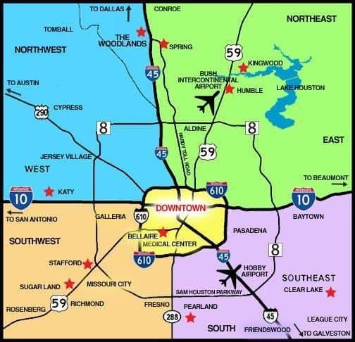 Houston Flughäfen Karte