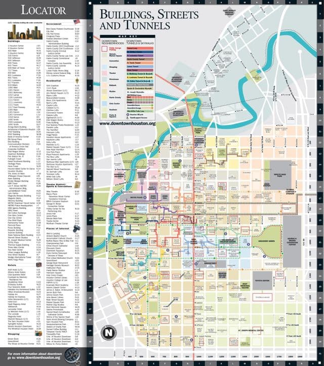 Houston Stadtzentrum Karte