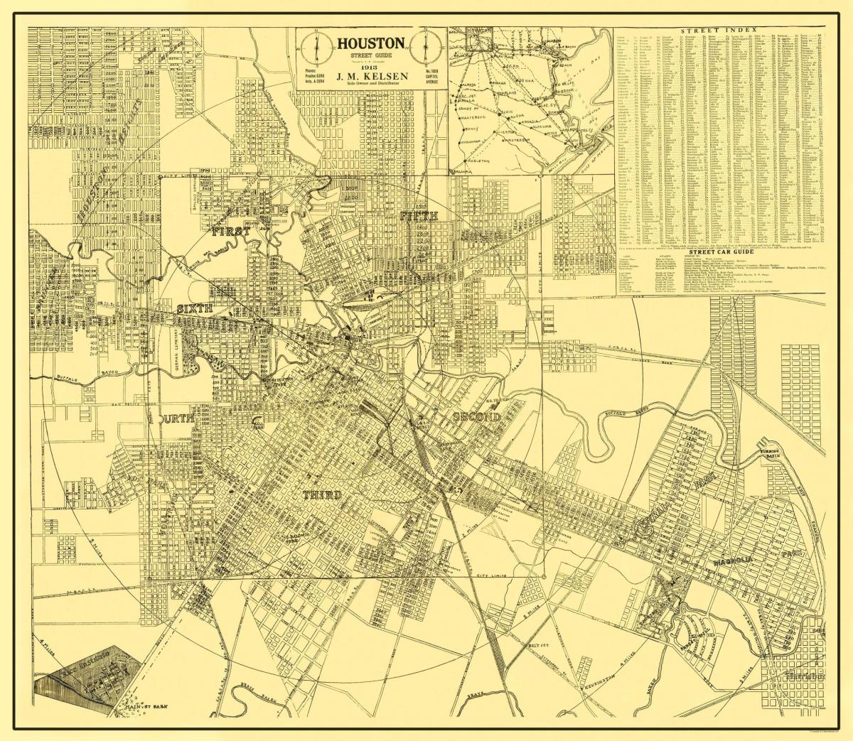 Historische Karte von Houston
