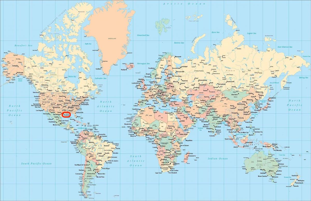 Houston Standort auf der Weltkarte