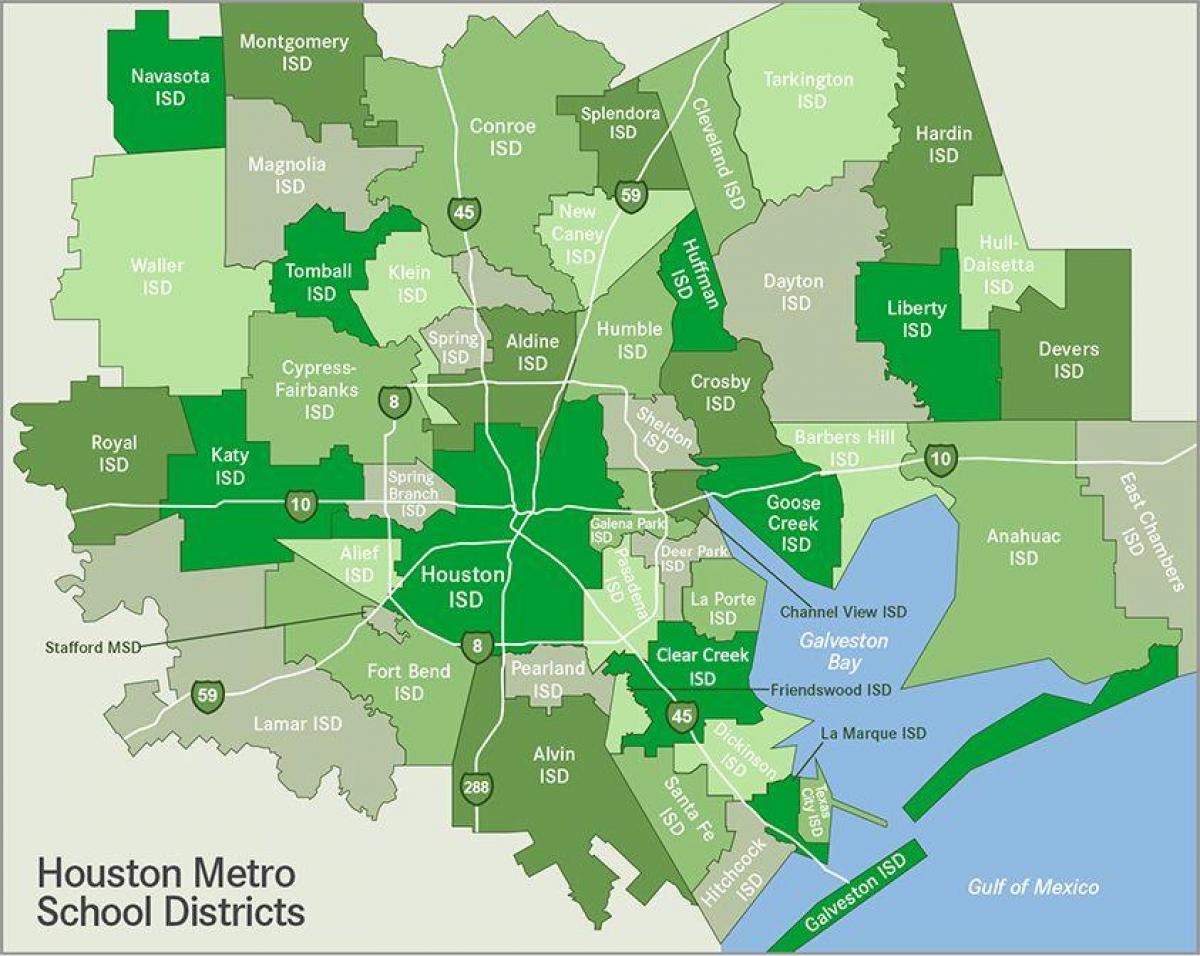 Karte des Bezirks Houston
