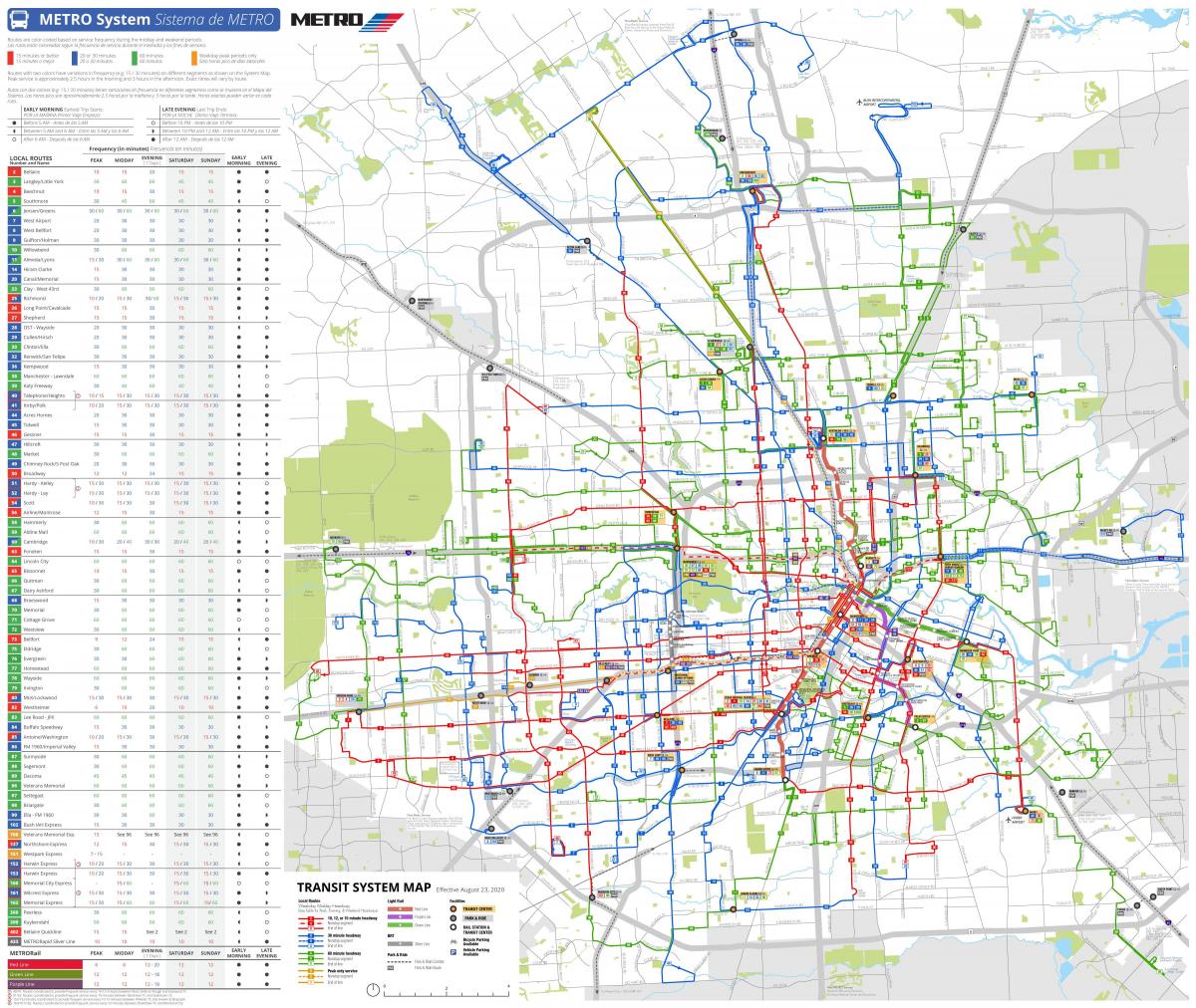 Houston Transport Karte